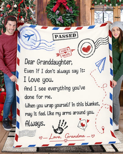 SPECIAL BLANKET TO YOUR GRANDDAUGHTER - A WARM HUG FROM GRANDMA - TIEN00 (SKU2608-312)