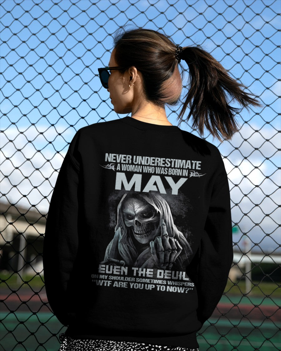 Never Underestimate A Woman Who Was Born In May – T-Shirt For Woman – DOAN05 (SKU09-13-05)