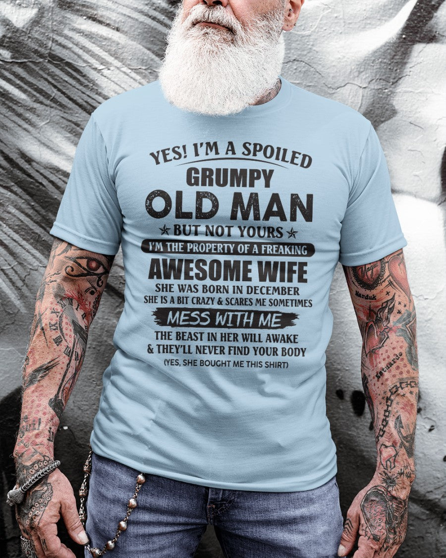 Awesome wife December - Perfect gift for your husband from wife - TIEN12 (SKU96-68-12)