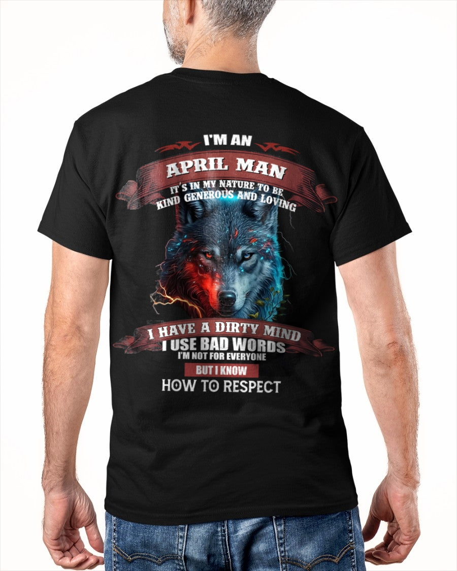 APRIL - KNOW HOW TO RESPECT - BIRTHDAY T-SHIRT FOR MEN - TIEN04 / male (SKU12-162-04)