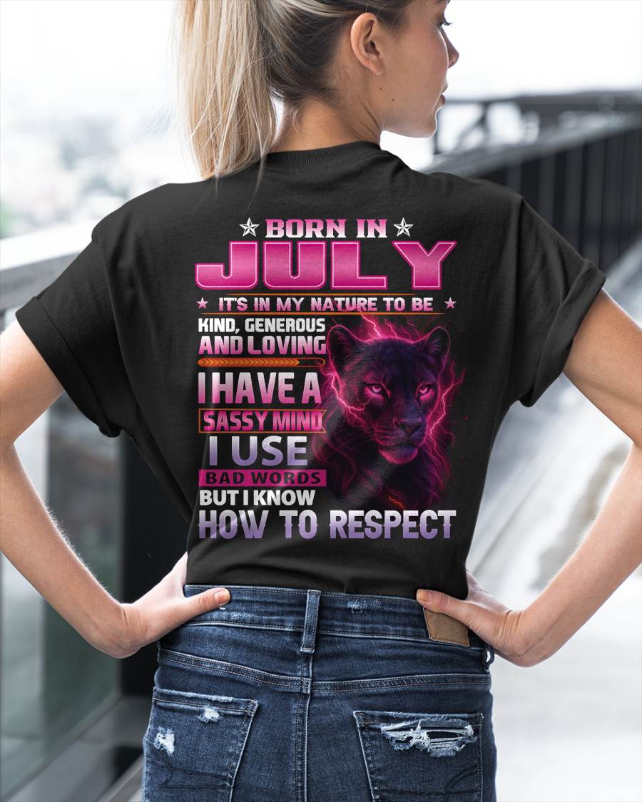 Born In July – T-Shirt For Woman – DOAN07 (SKU09-24-07)