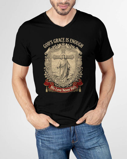 GOD’S GRACE IS ENOUGH  - CHRISTIAN T-SHIRT - FOR MEN tien00 (SKU2608-135)