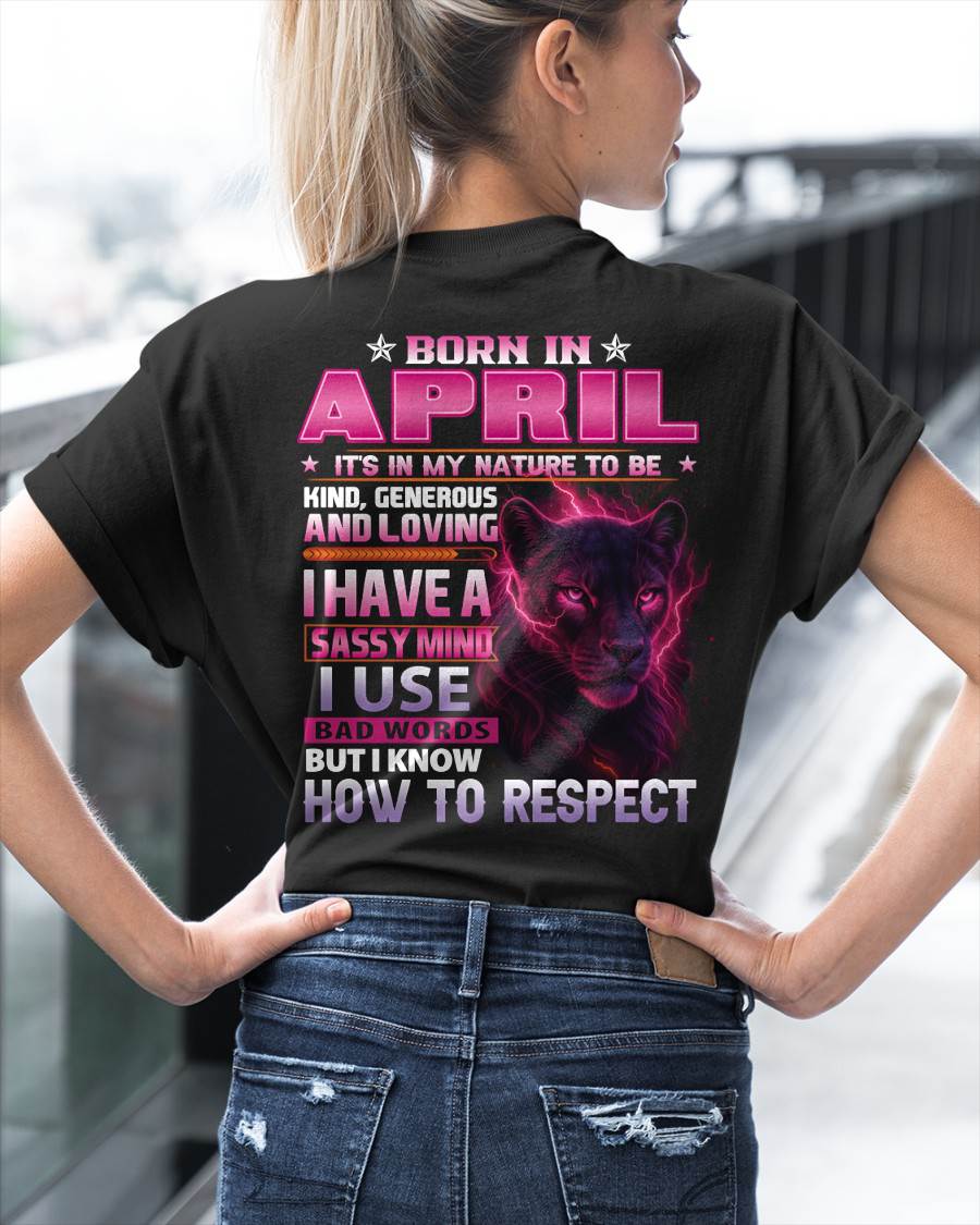 Born In April – T-Shirt For Woman – DOAN04 (SKU09-24-04)
