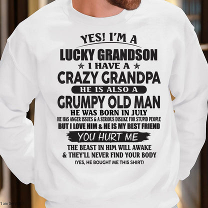 JULY - LUCKY GRANDSON OF CRAZY GRANDPA -  PERFECT GIFT FROM GRANDPA - TIEN07 (SKU12-145-07)