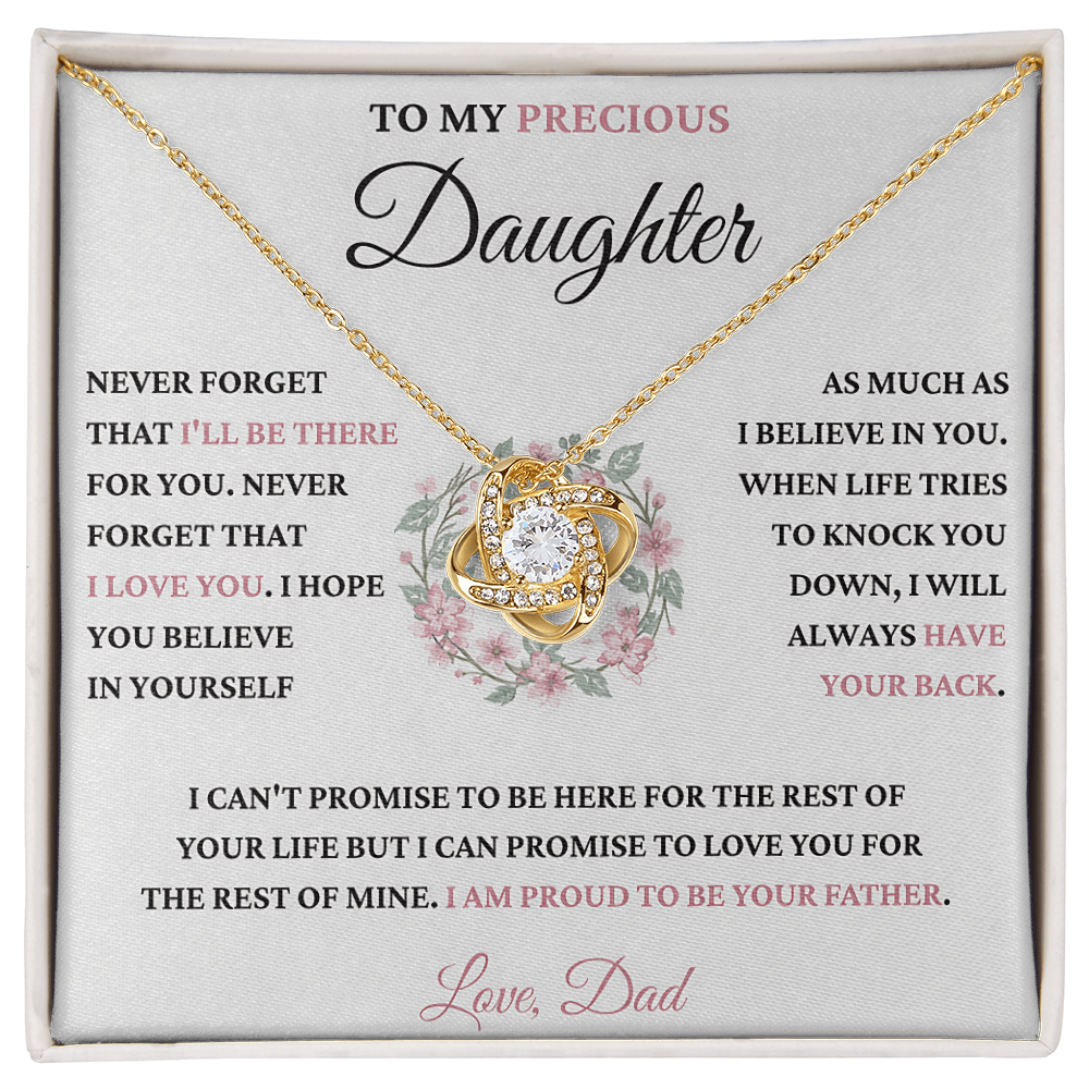 TO MY PRECIOUS DAUGHTER FROM DAD - Premium Love Knot Necklace - TIEN00 (SKU2606-213-00)