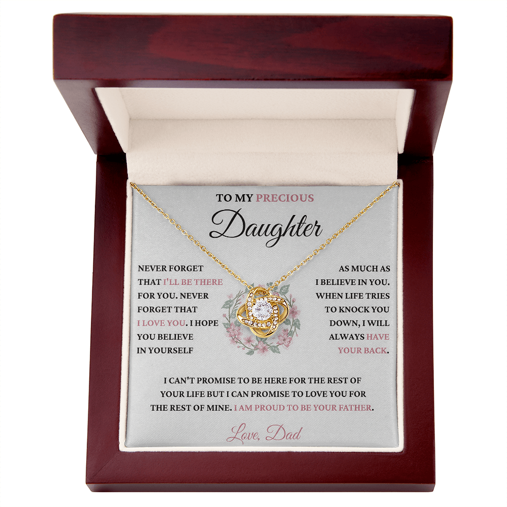 TO MY PRECIOUS DAUGHTER FROM DAD - Premium Love Knot Necklace - TIEN00 (SKU2606-213-00)