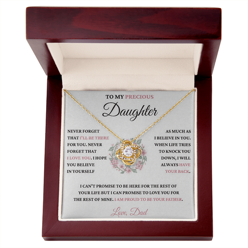 TO MY PRECIOUS DAUGHTER FROM DAD - Premium Love Knot Necklace - TIEN00 (SKU2606-213)