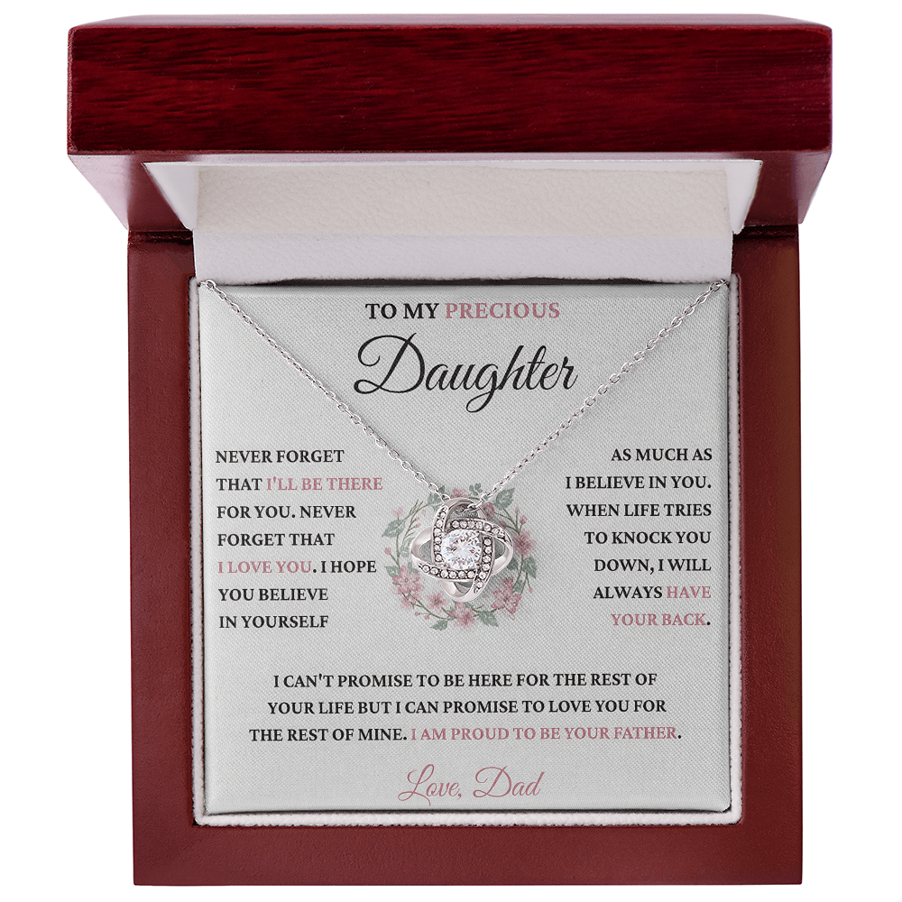 TO MY PRECIOUS DAUGHTER FROM DAD - Premium Love Knot Necklace - TIEN00 (SKU2606-213-00)