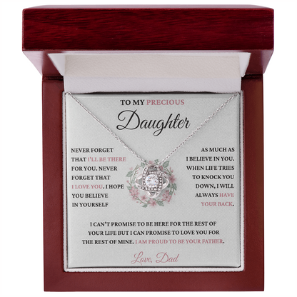TO MY PRECIOUS DAUGHTER FROM DAD - Premium Love Knot Necklace - TIEN00 (SKU2606-213-00)