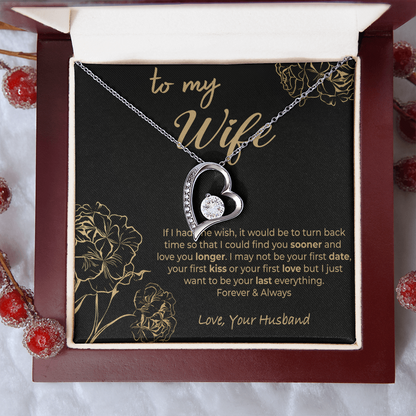 To My Wife "Forever & Always Love" - Gift From Husband - Forever Love Necklace - (SKU2606-328)