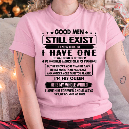 October - Good men Still Exist - gift for your girlfriend, wife from Husband - TIEN10 (SKU-GM-10)