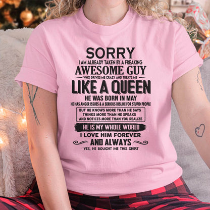 May - Sorry I am already taken by a freaking awesome guy - Gift for Wife From Husband - TIEN05 (SKU08-25-05)
