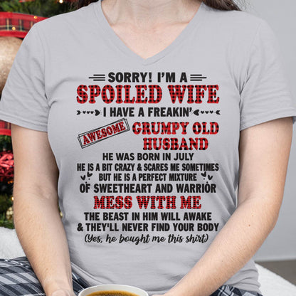 JULY - SPOILED WIFE OF AWESOME GRUMPY OLD HUSBAND - PERFECT GIFT  FROM HUSBAND - TIEN07 (SKU12-111-07)