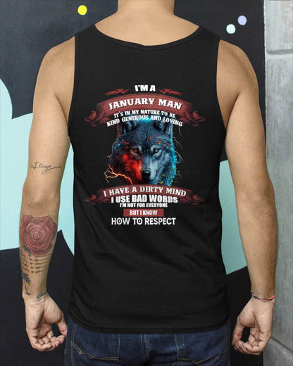 I'M A JANUARY MAN – T-SHIRT FOR MAN – DOAN01 (SKU12-162-01)